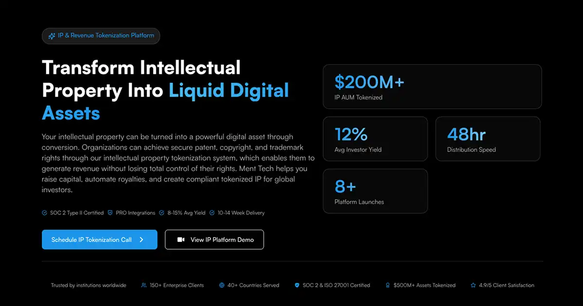 Ip Tokenization IP Tokenization Development Company - Monetize IP & Royalties