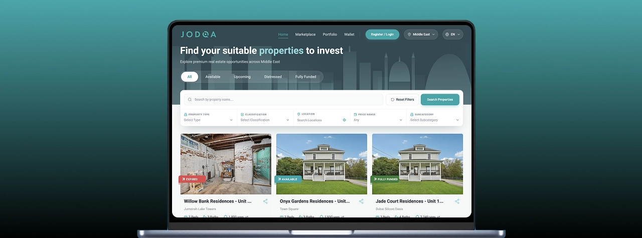 JD Homes digital real estate platform for property discovery and inquiry capture